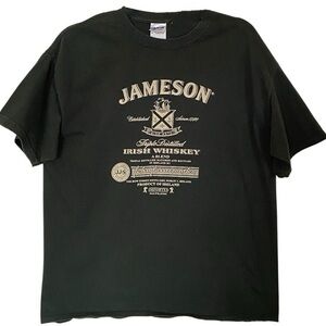 Jameson Irish Whiskey Distillery Advertising Graphic T-Shirt Green White Large